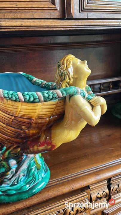 Duża owalna jardiniera w stylu Mintona Pierwsza pomorskie Gdańsk