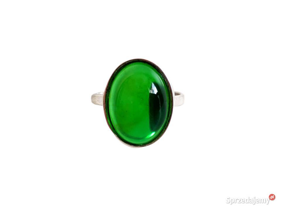 7446 Magiczna Zieleń w Srebrze Pierścionki Kędzierzyn-Koźle