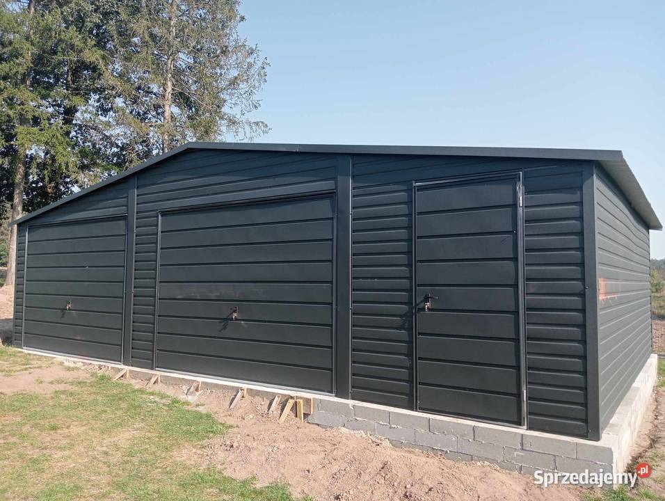 Garaż Blaszany 75x5m Dwustanowiskowy Antracyt Tychy