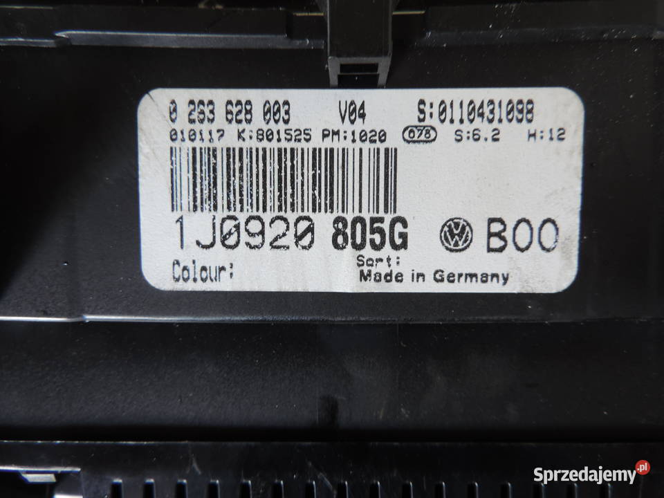 VW GOLF IV 4 19 TDI LICZNIK 1J0920805G Rok produkcji 2002 Nowy Sącz