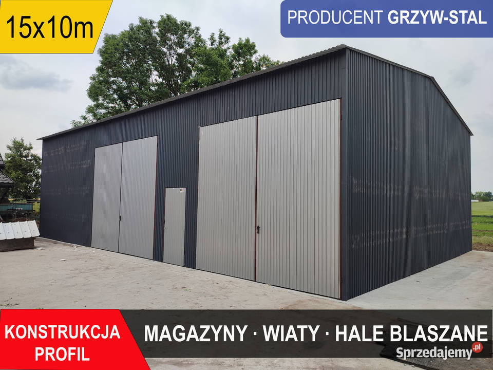 Duży Garaż Blaszany Wiata Magazyn Hala GRZYWSTAL