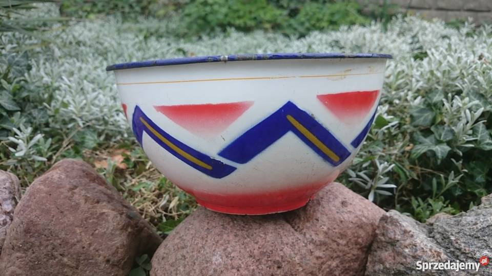 Miska emalia Made In Poland PRL Ostrów Wielkopolski