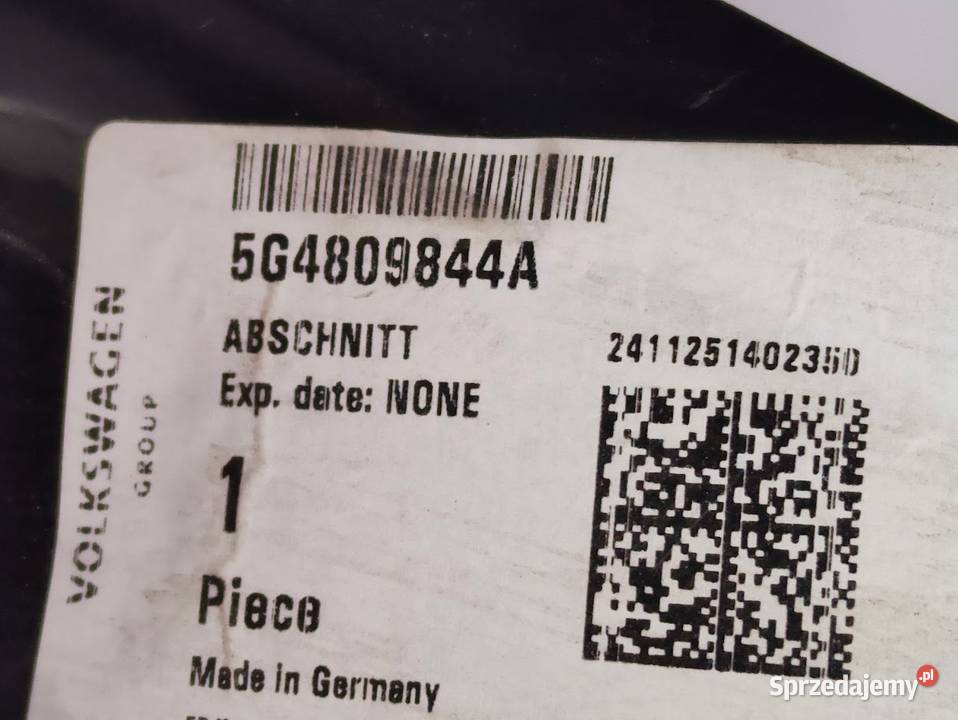 Błotnik Tylny Prawy Vw Golf VII 5G4809844A Pleszew