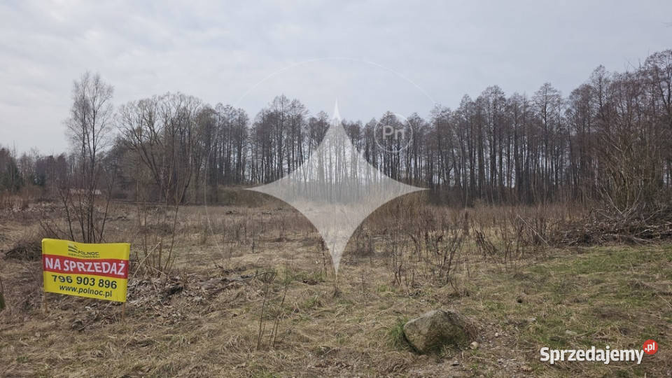 Działka na Mazurach Rogojny jezioro Łaźno WZ 37m