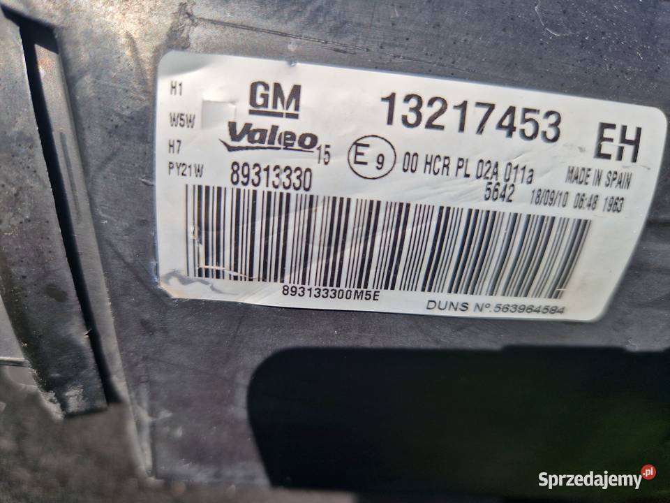 Opel Corsa D reflektor ORG EU osobowe Lampy przednie Mielec