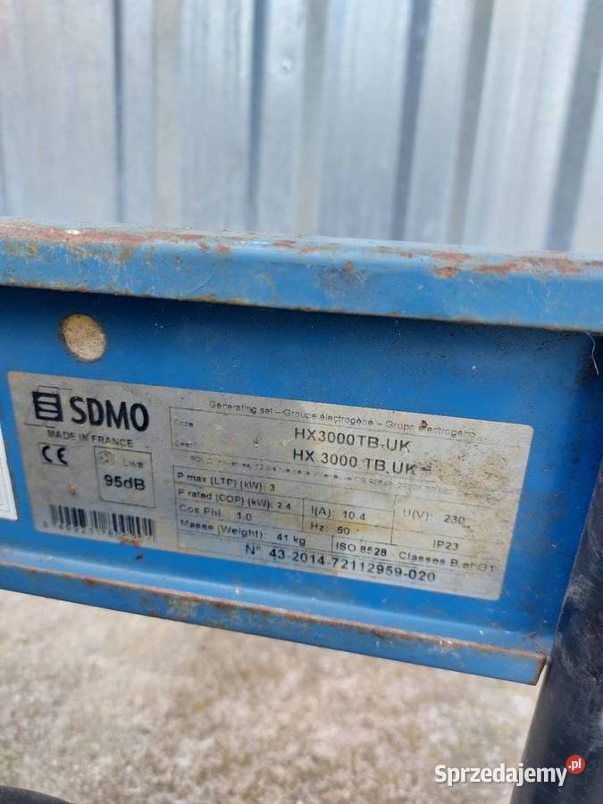 Agregat prądotwórczy SDMO HX 3000 małopolskie Dąbrowa Tarnowska sprzedam
