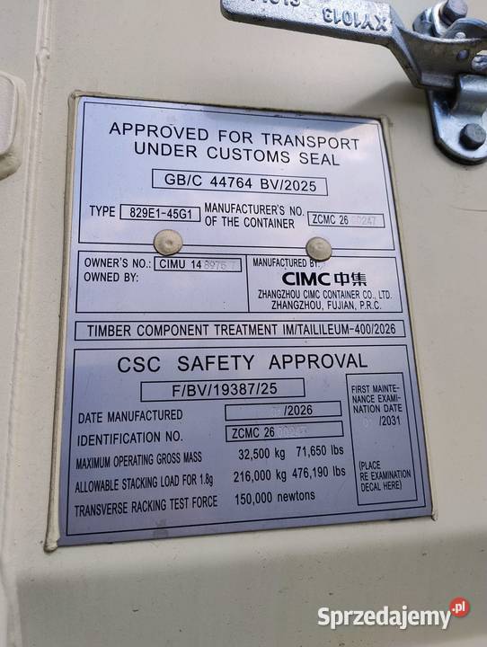12m 40HC Kontener morski Nowy Magazynowanie