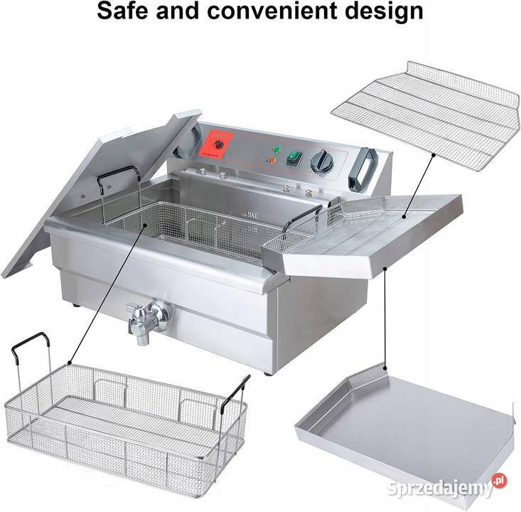 Elektryczna frytownica dwukomorowa 3300 W 26l Myszyniec