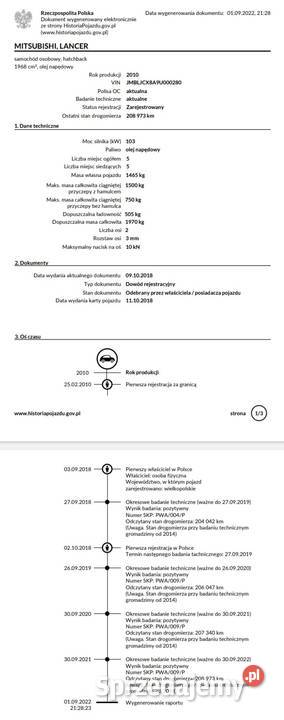 MITSUBISHI LANCER Najbogatsza wersja manualna Lancer Wągrowiec sprzedam