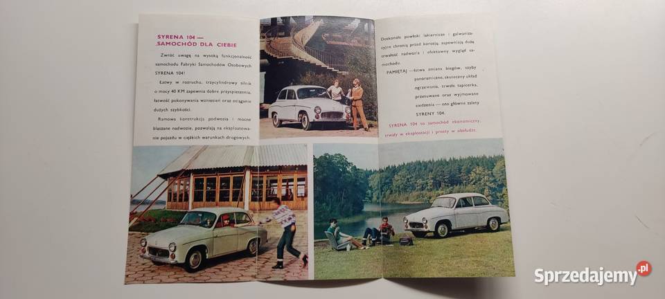 Syrena 104 prospekt reklamowy PRL Polmo 1969 Warszawa