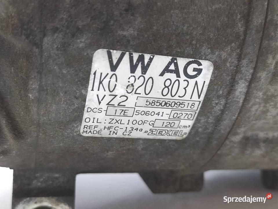SPRĘŻARKA KLIMATYZACJI 1K0820803N 16 8V VW Rok produkcji 2005 Kompresory klimatyzacji