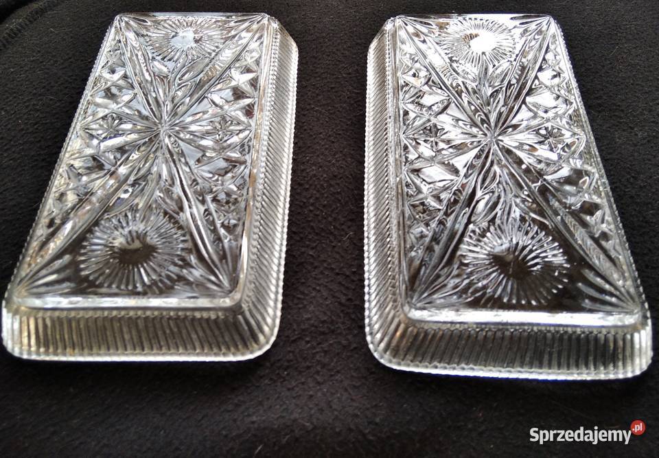 Stare salaterki półmiski rżnięte Ząbkowice PRL Porcelana i szkło