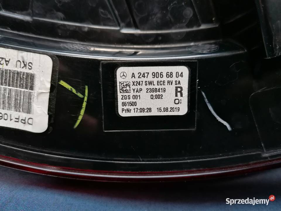 MERCEDES GLB 247 LAMPA TYŁ Prawy A2479066804 Części samochodowe