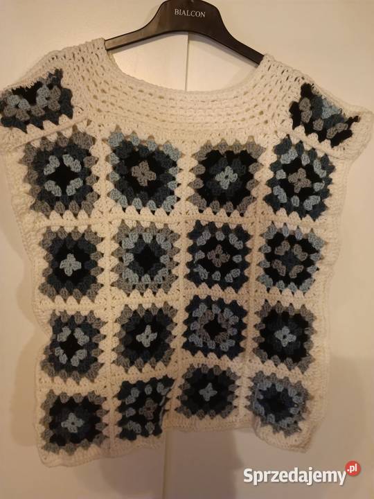 Kamizelka w kwadraty geometryczne na szydelku lubelskie