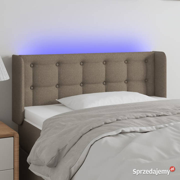 Zagłówek do łóżka z LED taupe 93x16x7888 tkanina Ramy i stelaże Warszawa