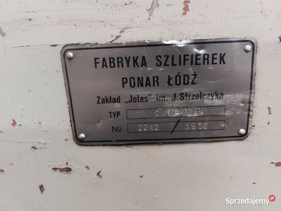 Szlifierka do płaszczyzn typ SPD30b do metalu Brody Małe