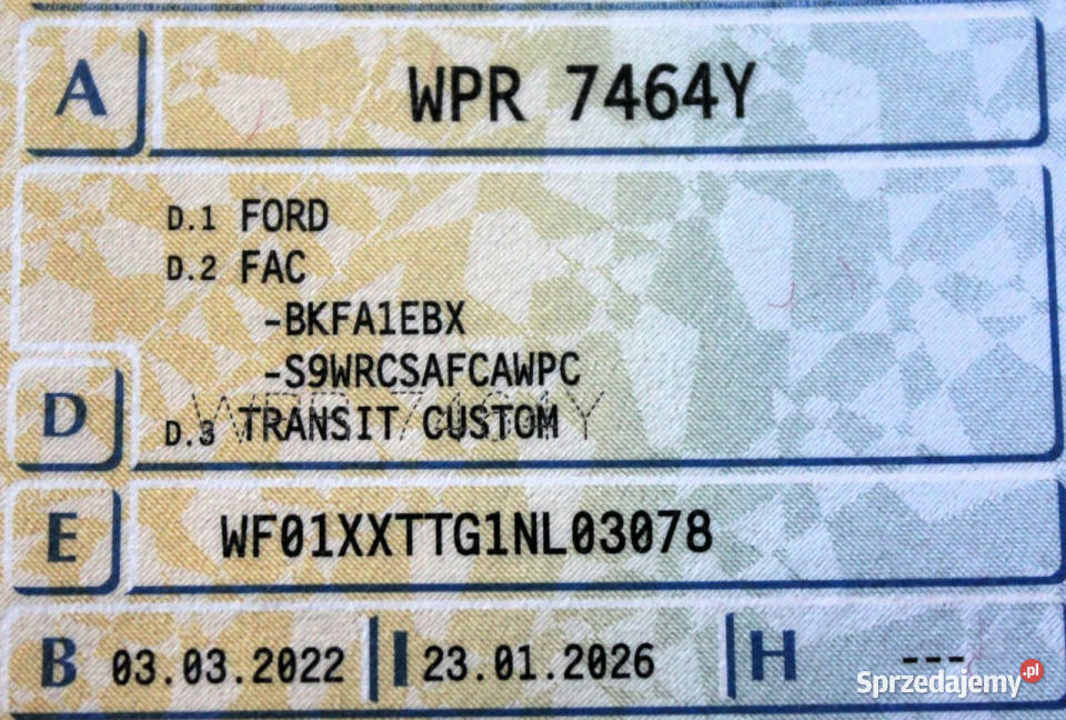 Ford Transit Custom Long 9osobowy SalonPL FV23 mazowieckie Sokołów