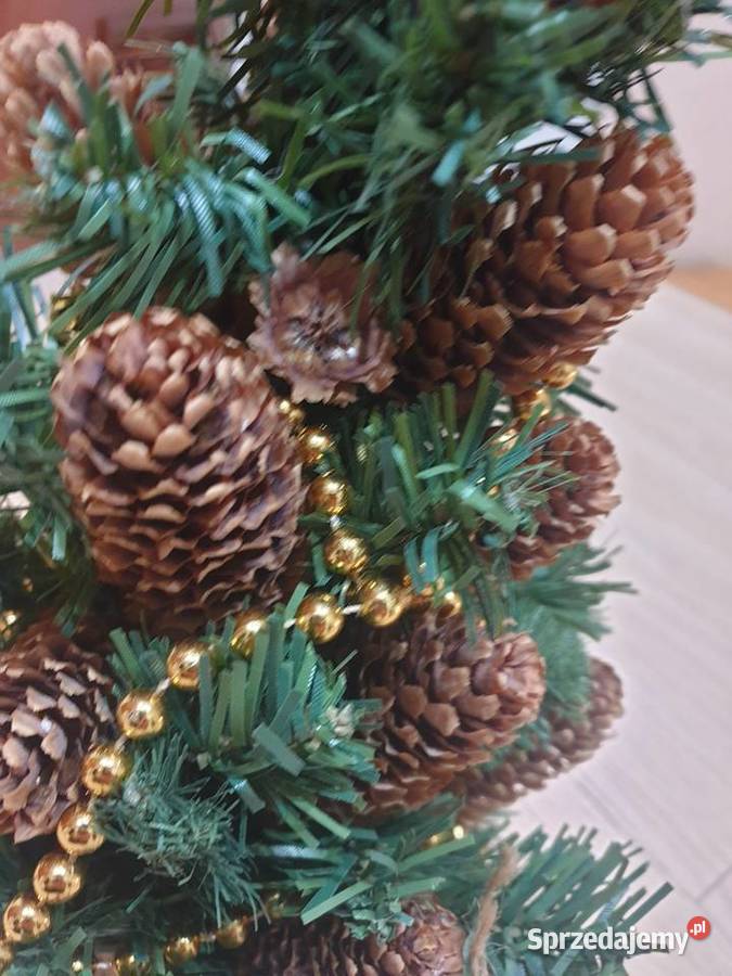 Mała choinka sztuczna naturalne szyszki 40