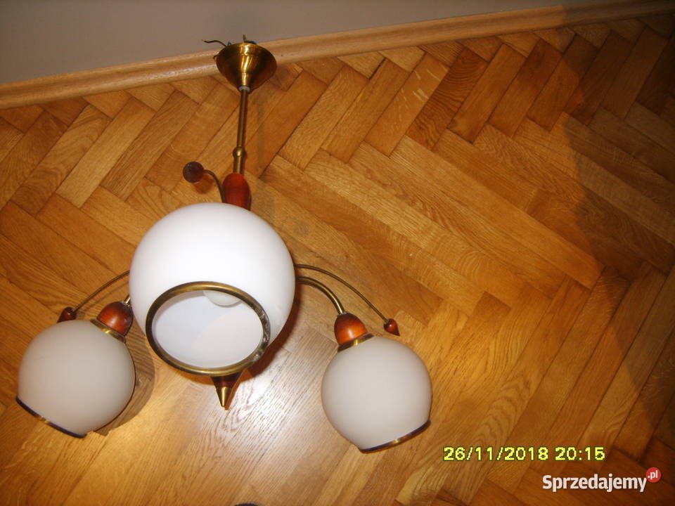 lampa żyrandol trójramienny i lampa stojąca małopolskie Kraków