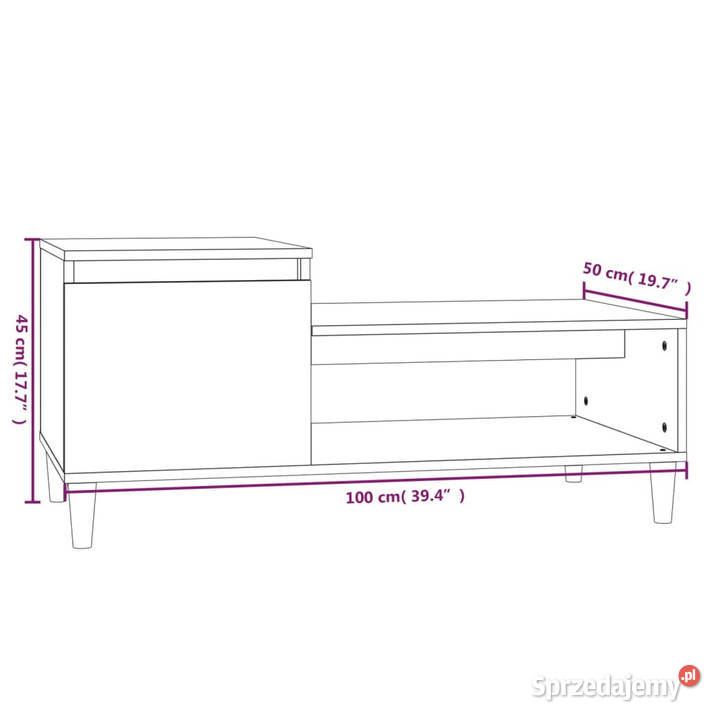 Stolik kawowy dąb sonoma 100x50x45 materiał Stoły Warszawa sprzedam