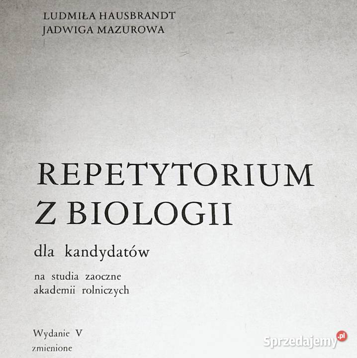 Repetytorium z biologii L Hausbrandt J Mazurowa