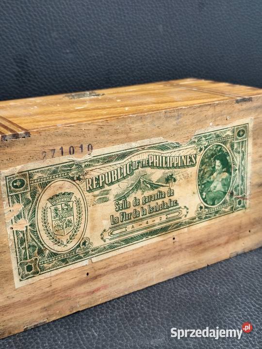 Unikatowa szkatułka vintage Tabacalera Manila Poddębice