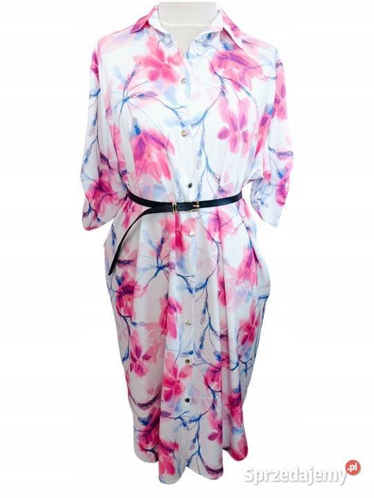 Sukienka szmizjerka Zjawiskowy print Kieszenie Spódnice i sukienki Wieluń