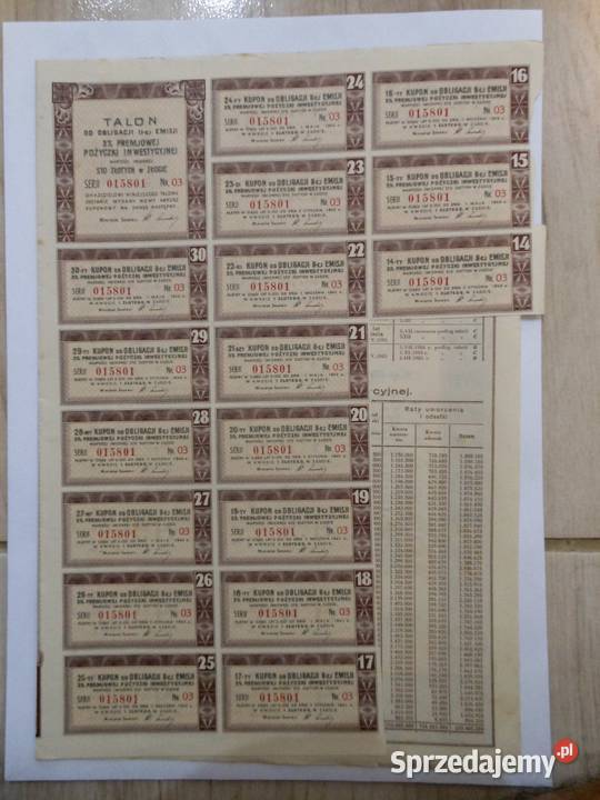 Banknotyakcje obligacje Bukowo sprzedam