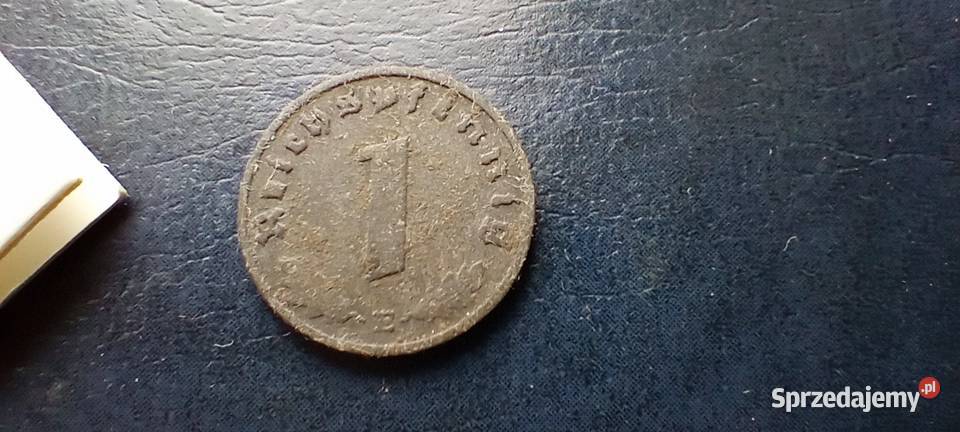 Stare monety 1 fenig 1942 E Niemcy Lesko