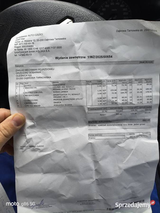 Renault Megane małopolskie Adamierz