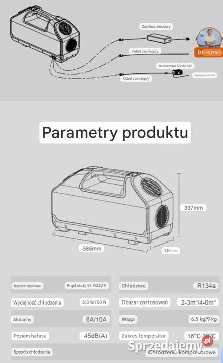 Przenośna klimatyzacja na odczynnik r134a Zbuczyn