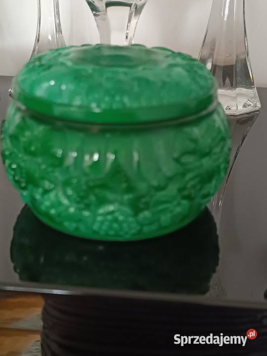 Schlevogt Puzdro artystyczne szkło malachitowe