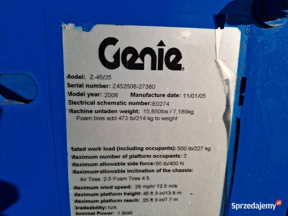 GENIE Z4525 2005 Warszawa