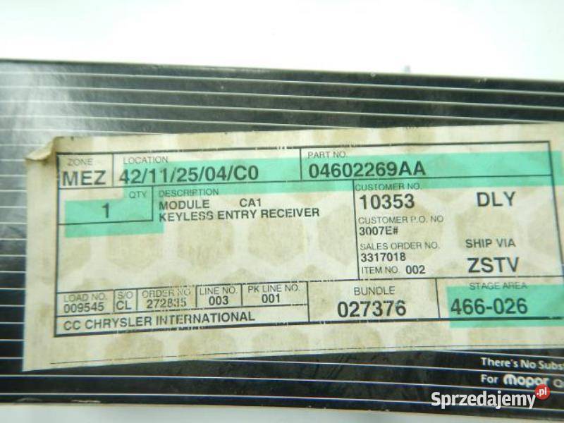 STEROWNIK ZAMKA CENTRALNEGO CHRYSLER 300 9901 Komputery