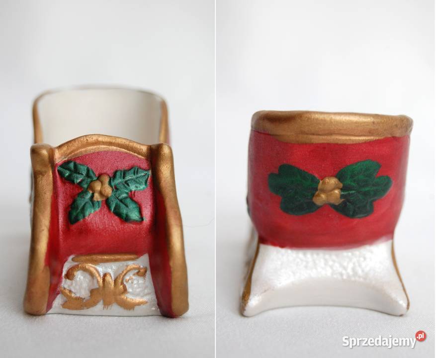 Sanie św Mikołaja ceramika sanki ozdoba wielokolorowy Lublin