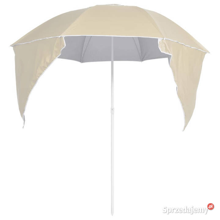 Parasol plażowy ze ściankami bocznymi piaskowy
