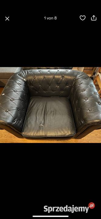 Fotele chesterfield czarna skóra Fotele Dom i Ogród Nowogard