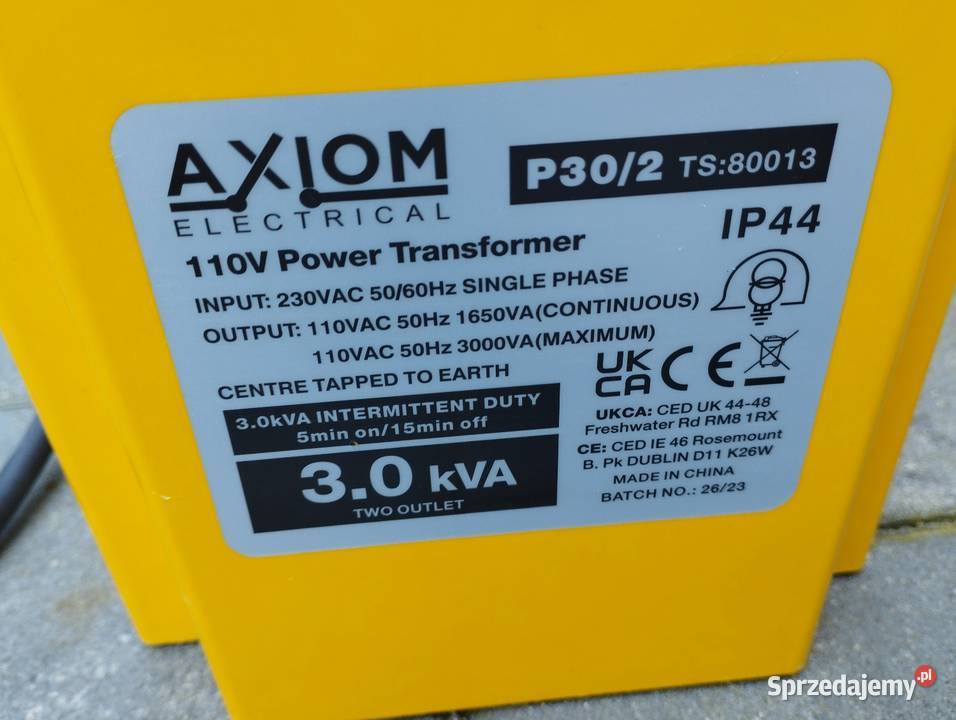 Transformator z 230V na 110V sprawnystan b Kraków