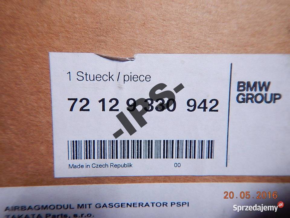 PODUSZKA POWIETRZA PASAZERA BMW E46 3 NOWA