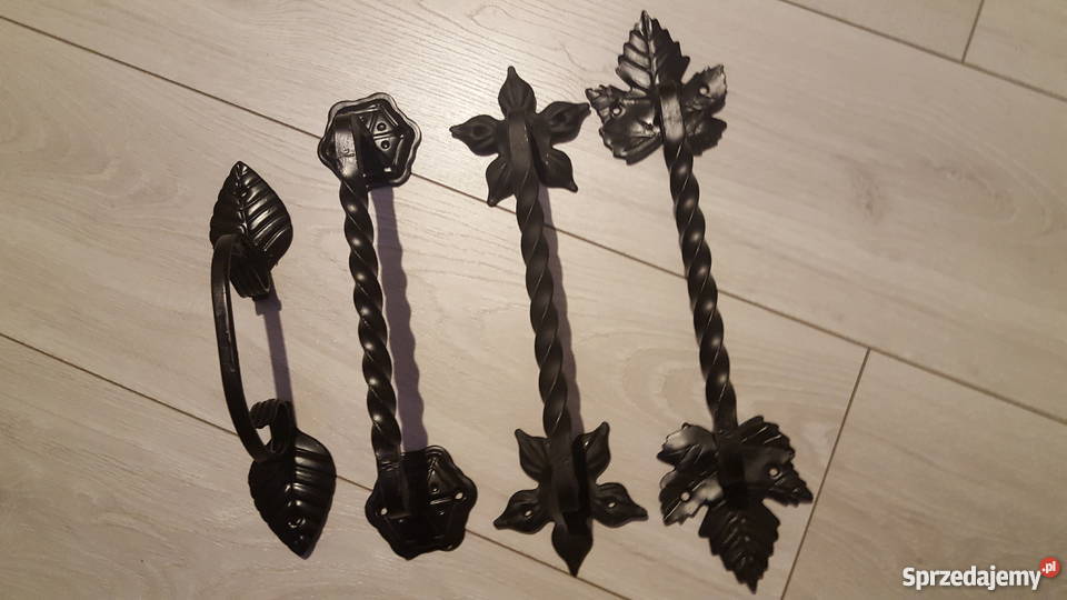 Uchwyt do drzwi czarny pochwyt kuty antaba retro Rzeszotary