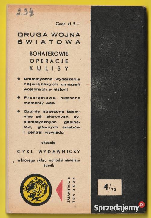 ŻÓŁTY TYGRYS CZARNE GABINETY 1973 Pozostałe