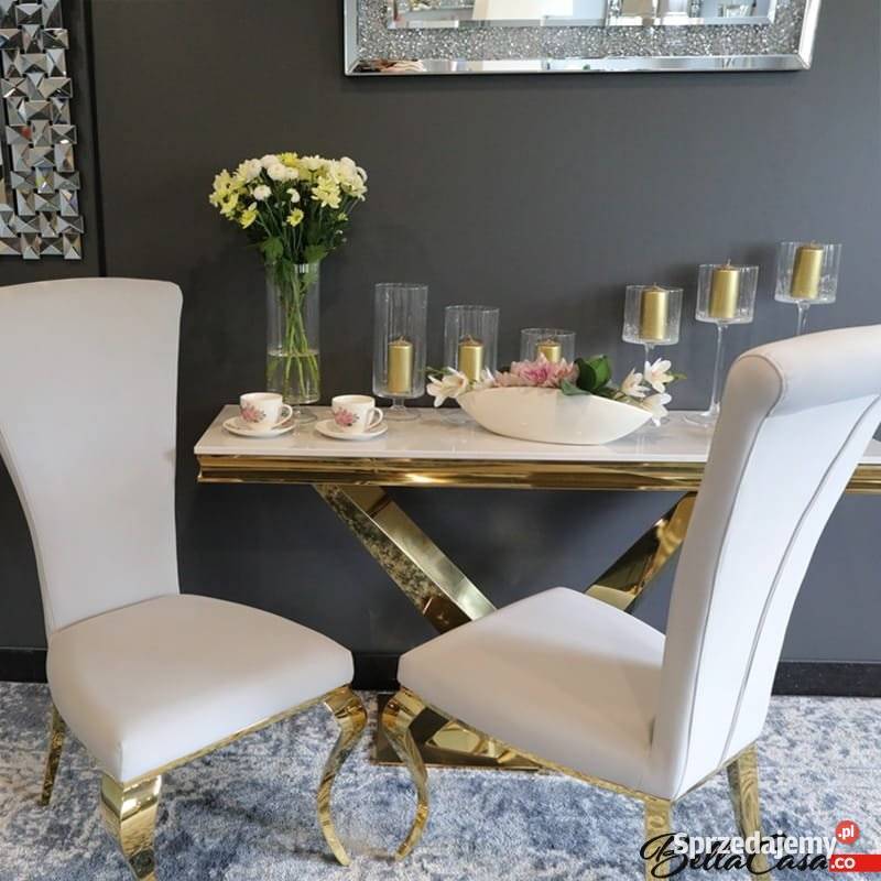 Krzesła glamour Ottavio Złote Gold Tapicerowane Krzesła Warszawa sprzedam