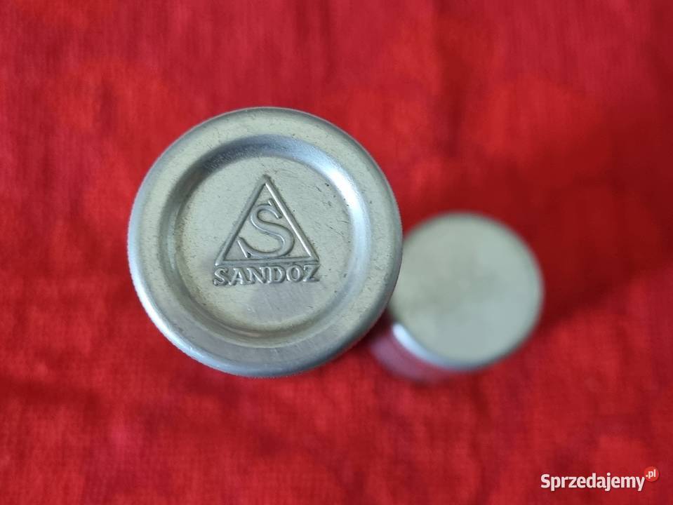 Zabytkowa blaszana fiolka wapnie musującym Warszawa