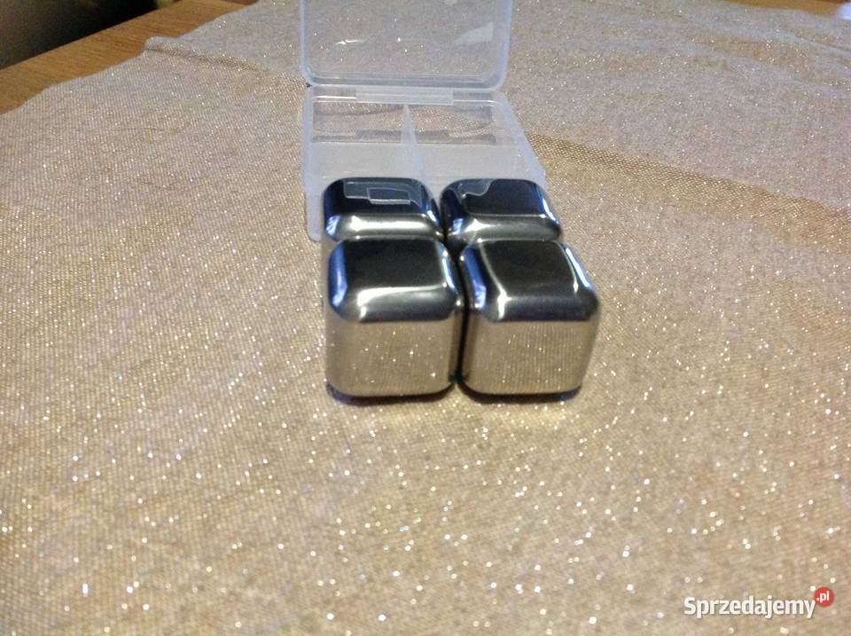 Kostki do Whisky ze Stali Nierdzewnej Metalowe 4 Nowa Sól