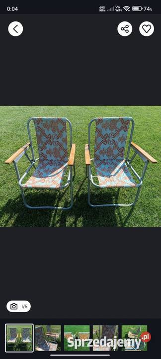 Fotele składane PRL vintage