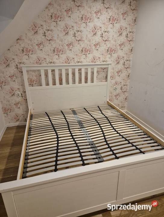 Łóżko drewniane białe Ikea 160x200