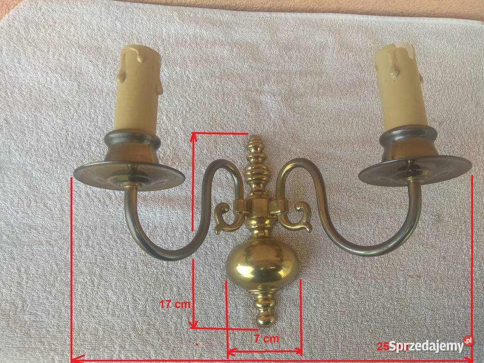 mosiężny kinkiet ścienny wzorowany na świecznik Warszawa