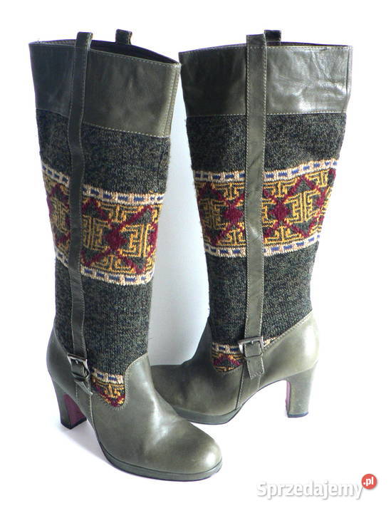 HUELLA oryginalne kozakiskóra wełna37 inna Łódź