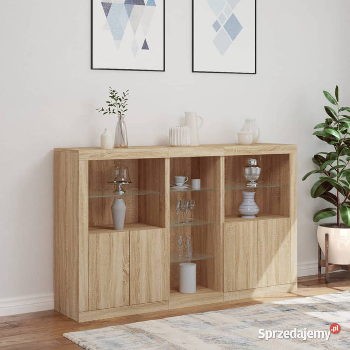 Szafka z oświetleniem LED dąb sonoma 162x37x100 Warszawa