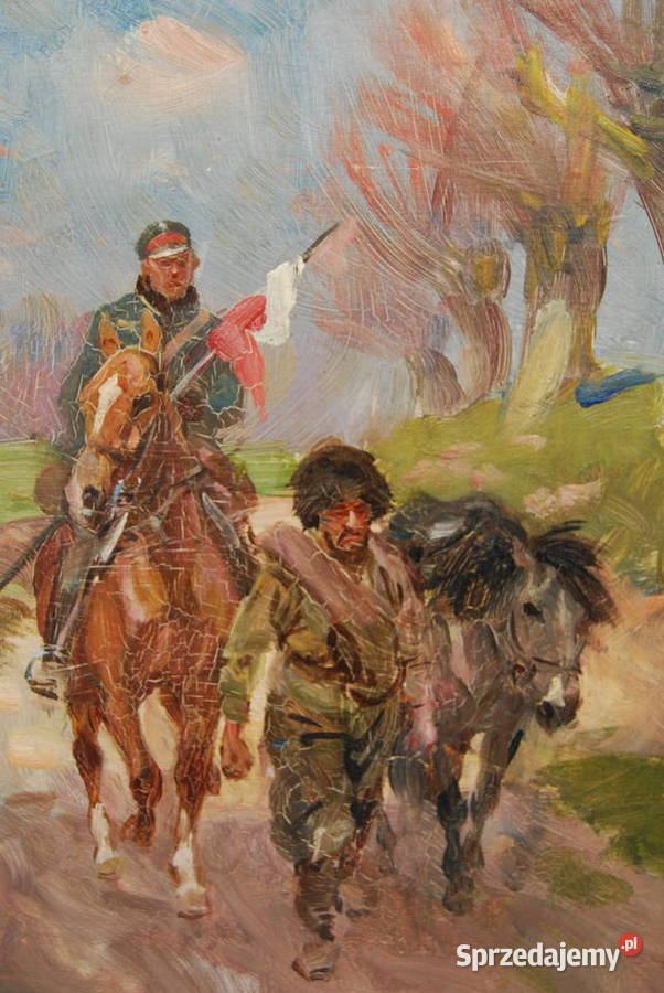 Wojciech Kossak 1856 1942 obraz Kozak i żołnierz Malarstwo Malarstwo Poznań